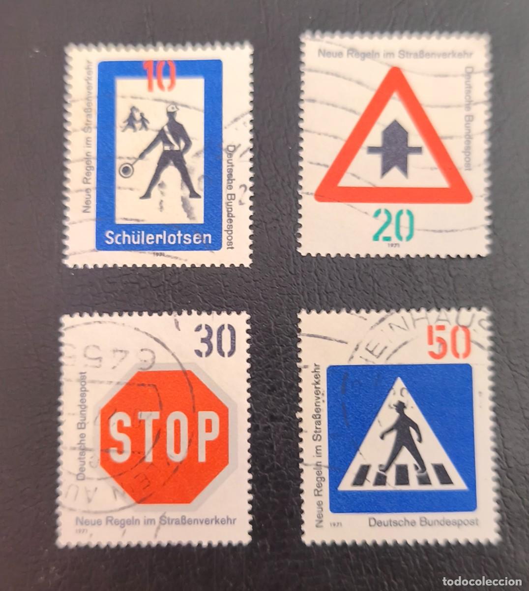 Sellos: Alemania 1971 Nuevas se&ntilde;ales de Tr&aacute;fico Yvert 528/531 serie completa5