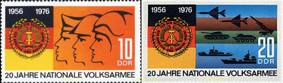 Selos: 39868 MNH ALEMANIA DEMOCRATICA 1976 20 ANIVERSARIO DEL EJERCITO POPULAR NACIONAL