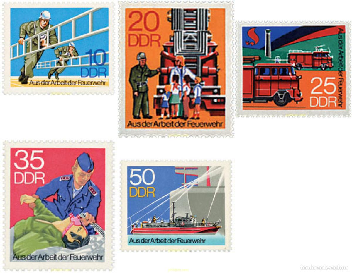 Sellos: 39873 MNH ALEMANIA DEMOCRATICA 1977 INTERVENCIONES DE LOS BOMBEROS