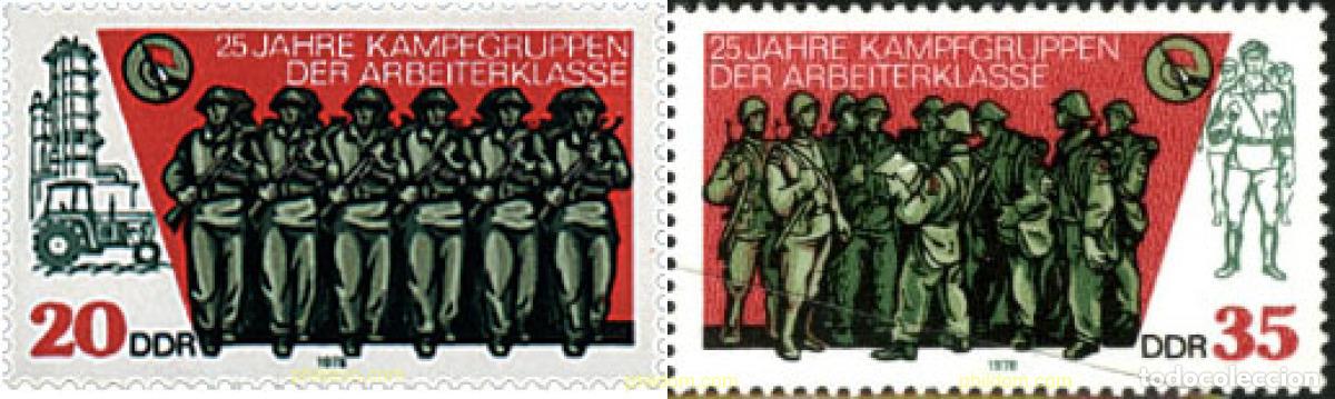 Sellos: 39876 MNH ALEMANIA DEMOCRATICA 1978 25 ANIVERSARIO DE LA FUNDACION DE LAS MILICIAS OBRERAS