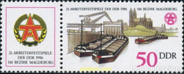 Sellos: 362540 MNH ALEMANIA DEMOCRATICA 1986 21 FESTIVAL DE LOS TRABAJADORES DE LA RDA