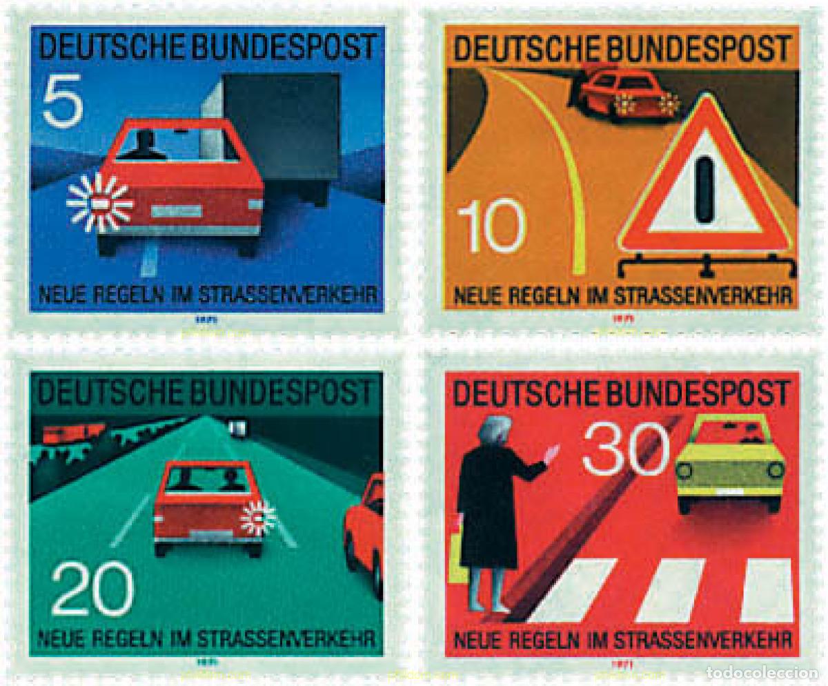 Sellos: 44278 MNH ALEMANIA FEDERAL 1971 NUEVA REGLEMENTACION EN CARRETERA