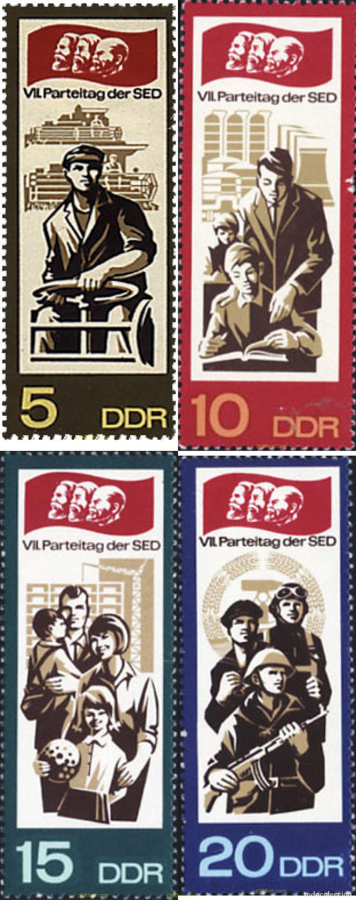 Sellos: 39861 MNH ALEMANIA DEMOCRATICA 1967 7 CONGRESO DEL PARTIDO SOCIALISTA