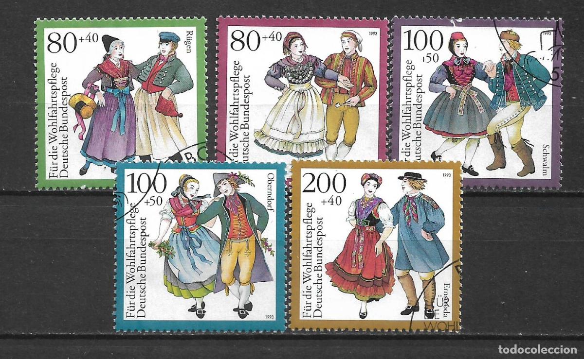 Sellos: alemania 1993 michel 1696/1700 usado - 34/18