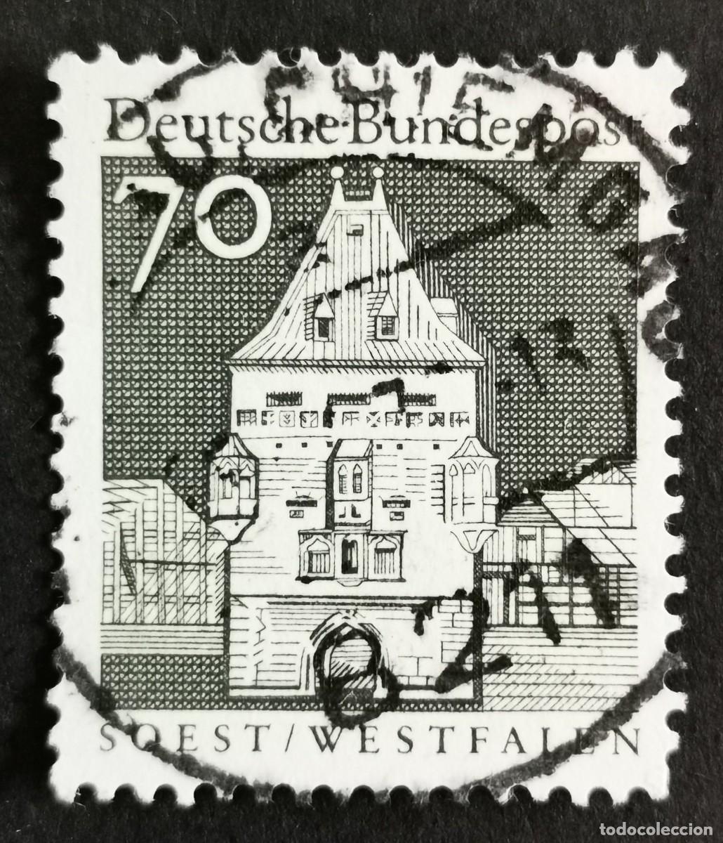 Sellos: Sello Alemania R. Federal 1967, Edificios alemanes: Puerta Osthofen, Soest, 70 Pf. Michel: DE 497