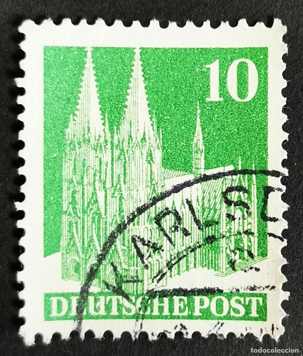 Sellos: Sello Alemania Bizonal 1949, Catedral de Colonia, 10 Pf. Michel: DE 80VWA