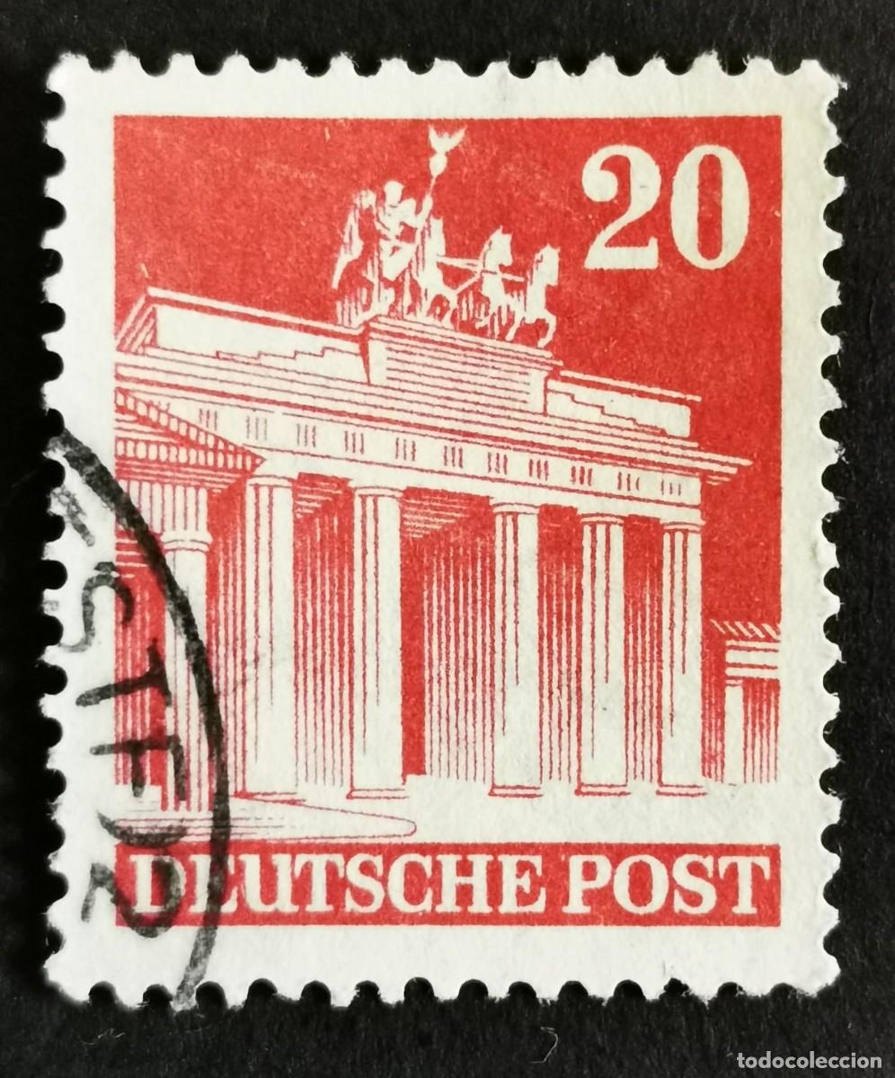Sellos: Sello Alemania Bizona 1949, Puerta de Brandeburgo, 20 Pf. Michel: DE 85WA
