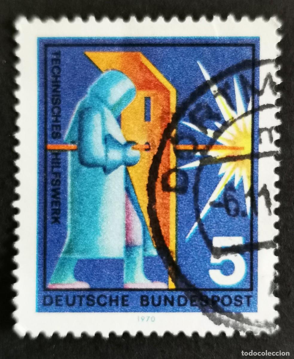 Sellos: Sello Alemania R.Federal 1970, Servicios de ayuda voluntaria Soldador, 5 Pf. Michel: DE 629