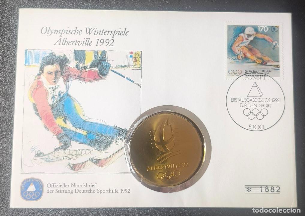 Sellos: Alemania tarjeta postal Juegos ol&iacute;mpicos de invierno Albertville Francia 1992 (SC)