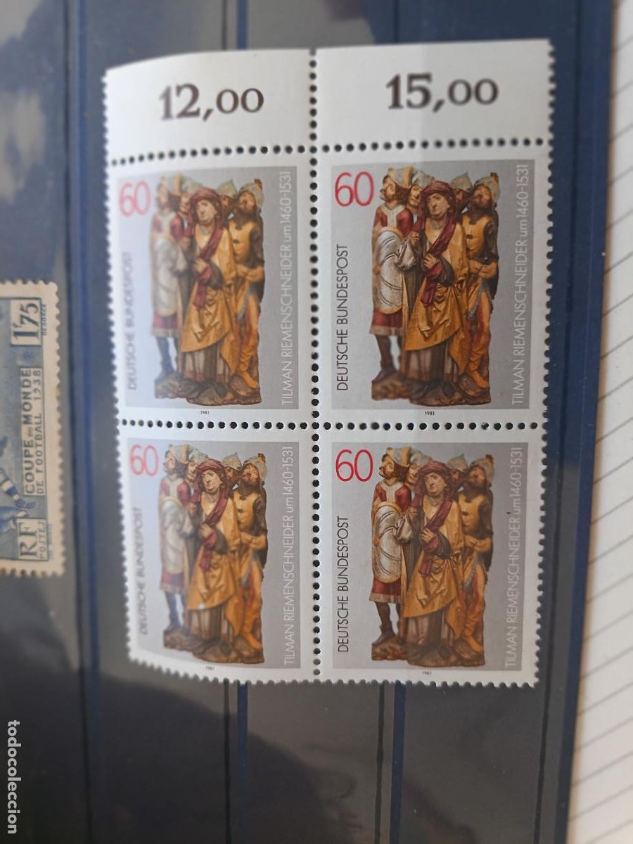 Sellos: Alemania. Borde de hoja. 4 sellos nuevos perfectos en bloque