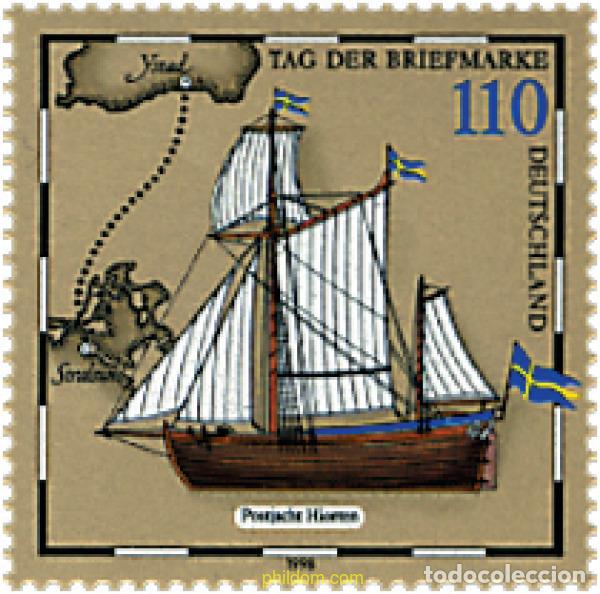 Sellos: 42206 MNH ALEMANIA FEDERAL 1998 DIA DEL SELLO. EL YATE POSTAL &rdquo;HIORTEN&rdquo;