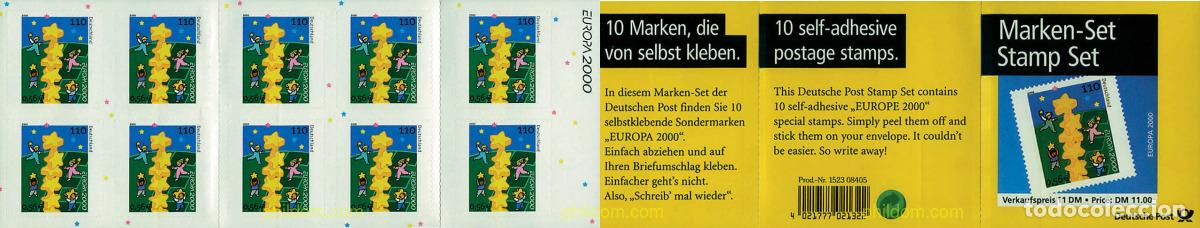 Sellos: 2800 MNH ALEMANIA FEDERAL 2000 EUROPA CEPT. CONSTRUCCION EUROPEA