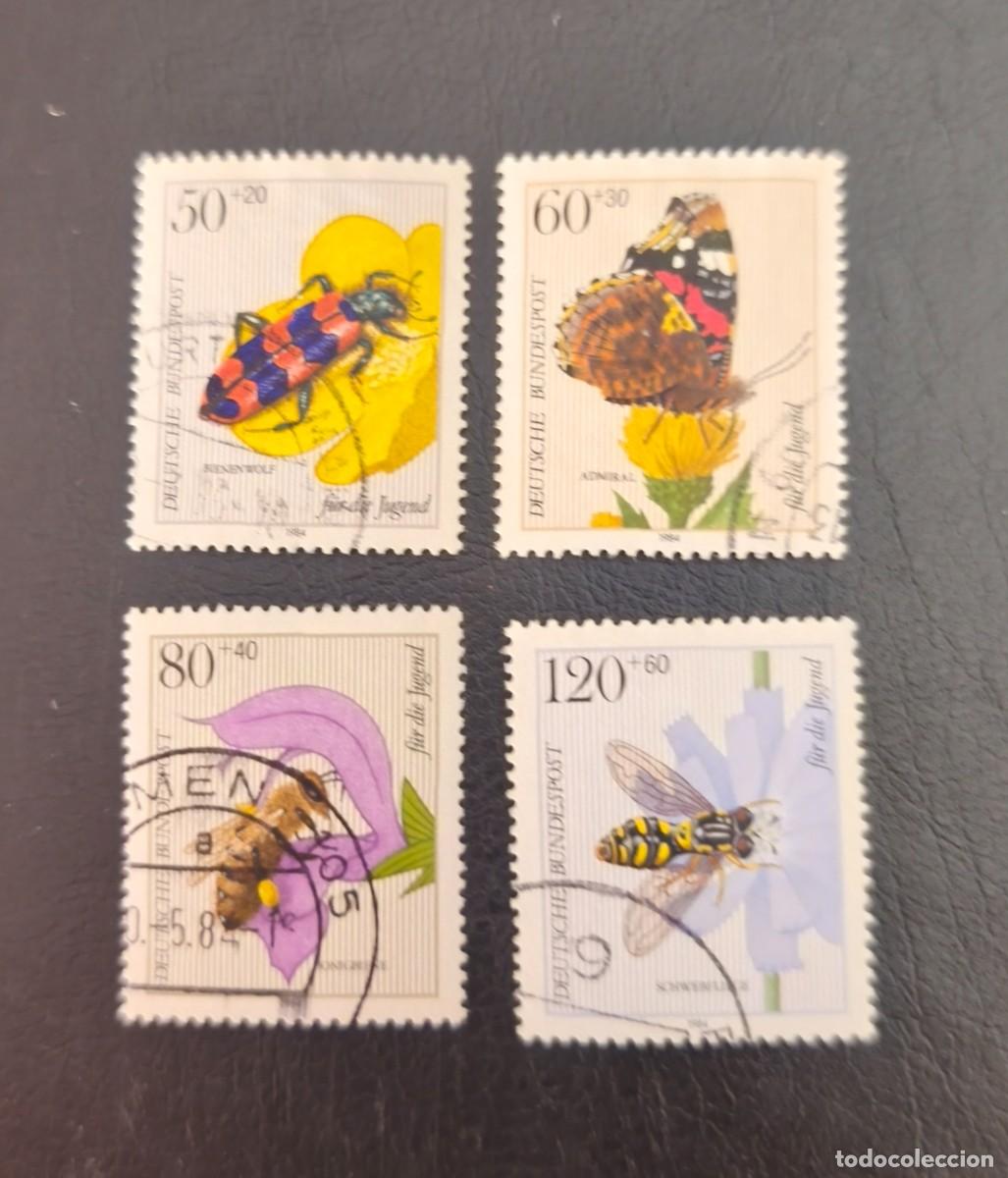 Sellos: Alemania 1984 Pro Juventud. Insectos y flores.Yvert 1034 / 1037 serie completa