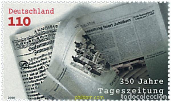 Sellos: 49973 MNH ALEMANIA FEDERAL 2000 350 ANIVERSARIO DEL PRIMER PERIODICO