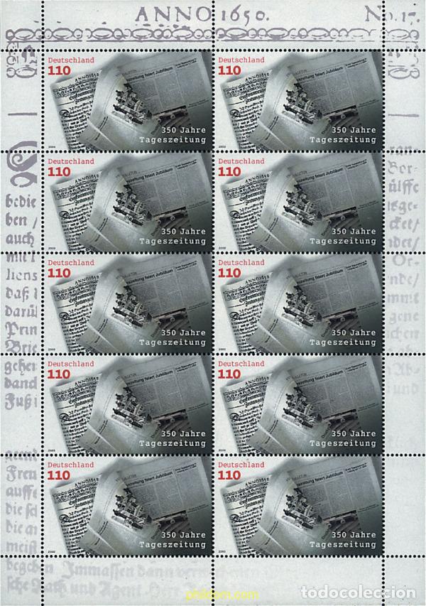 Sellos: 146766 MNH ALEMANIA FEDERAL 2000 350 ANIVERSARIO DEL PRIMER PERIODICO
