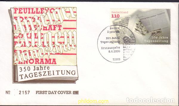 Sellos: 418478 MNH ALEMANIA FEDERAL 2000 350 ANIVERSARIO DEL PRIMER PERIODICO
