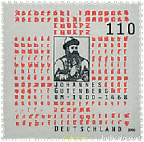 Sellos: 49886 MNH ALEMANIA FEDERAL 2000 600 ANIVERSARIO DEL NACIMIENTO DEL IMPRESOR JOHANNES GUTENBERG