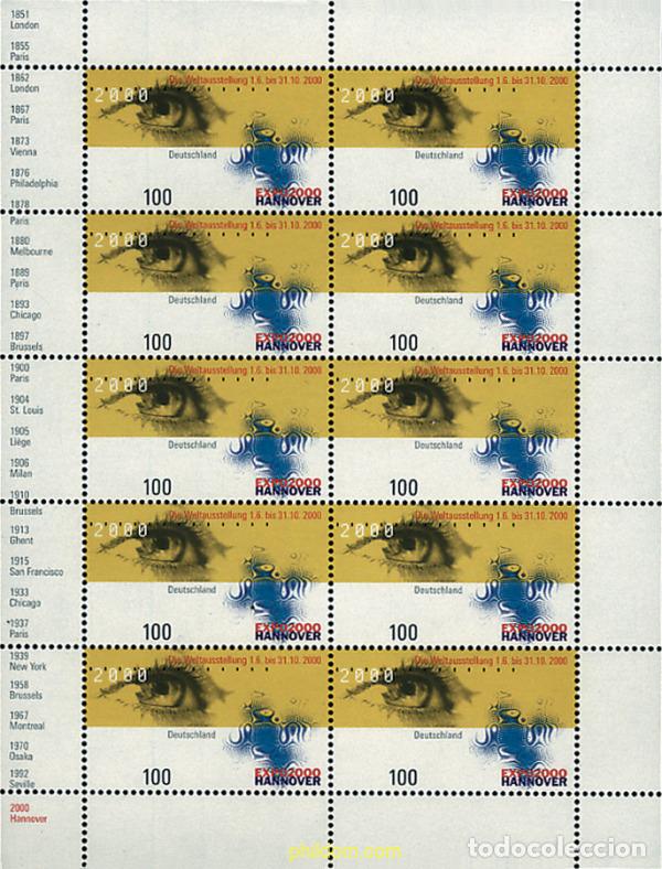 Sellos: 9887 MNH ALEMANIA FEDERAL 2000 EXPO 2000. EXPOSICION UNIVERSAL EN HANNOVER