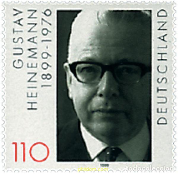 Sellos: 49893 MNH ALEMANIA FEDERAL 1999 CENTENARIO DEL NACIMIENTO DE GUSTAV HEINEMANN