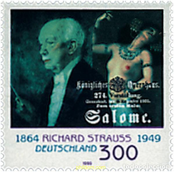 Sellos: 49809 MNH ALEMANIA FEDERAL 1999 50 ANIVERSARIO DE LA MUERTE DEL COMPOSITOR RICHARD STRAUSS