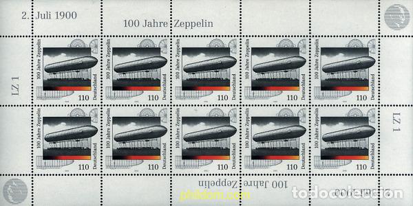 Sellos: 9919 MNH ALEMANIA FEDERAL 2000 CENTENARIO DEL ZEPPELIN