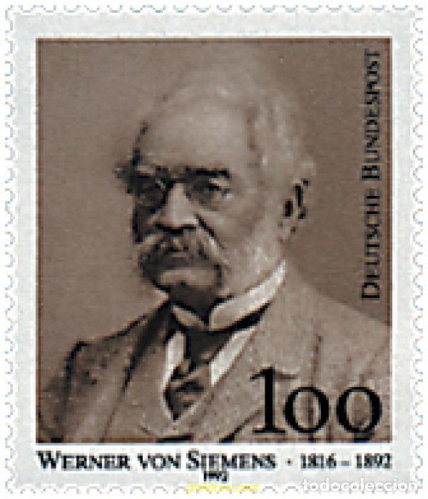Sellos: 56390 MNH ALEMANIA FEDERAL 1992 CENTENARIO DE LA MUERTE DE WERNER VON SIEMENS