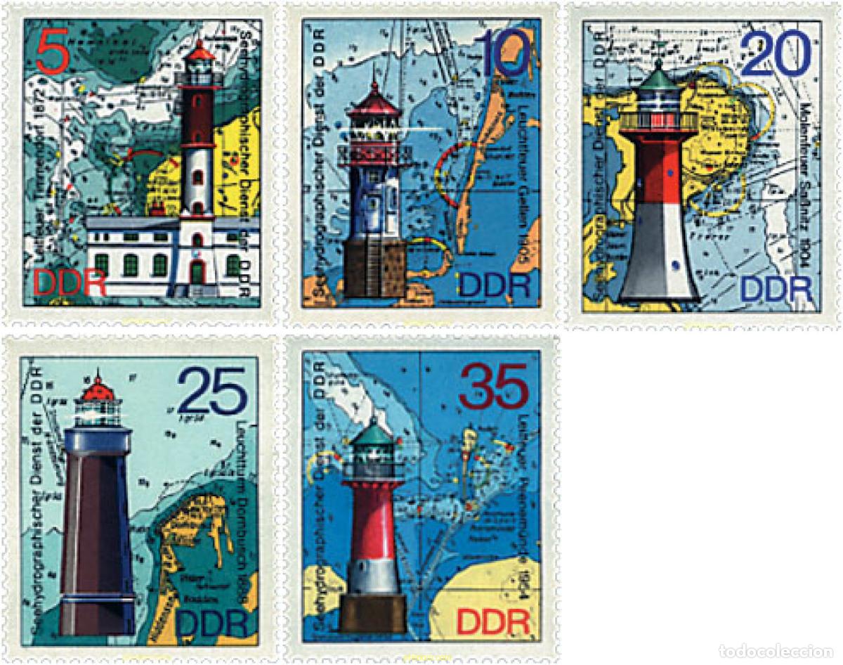 Sellos: 56174 MNH ALEMANIA DEMOCRATICA 1975 FAROS