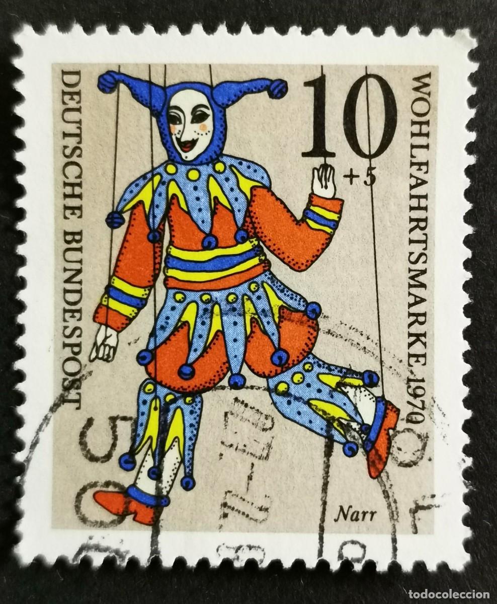 Sellos: Sello Alemania R.Federal 1970, Bienestar: Marionetas, 10+5 Pf Michel: DE 650
