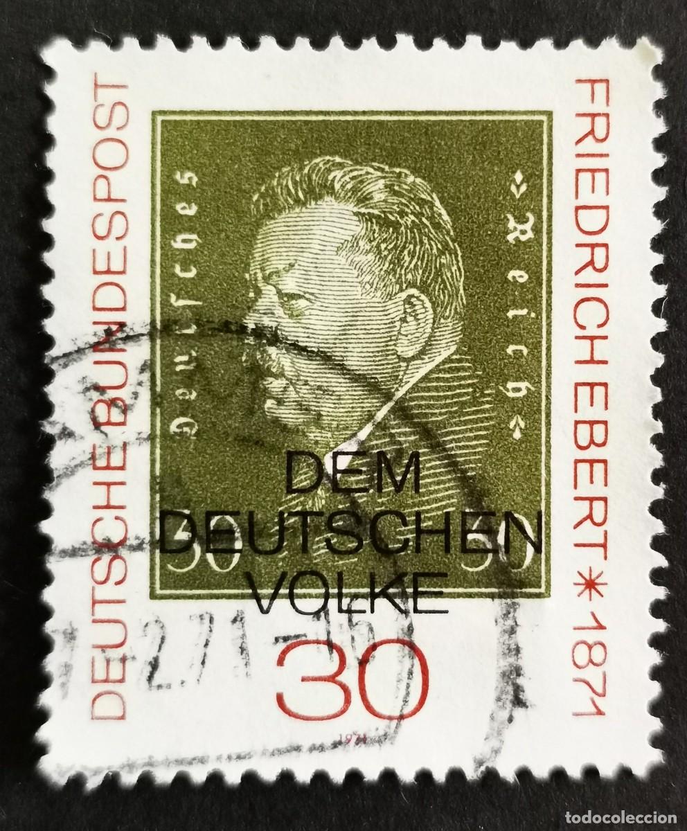 Sellos: Sello Alemania R.Federal 1971, &Aacute;Friedrich Ebert , 1st presidente del Imperio, 30 P Michel: DE 659