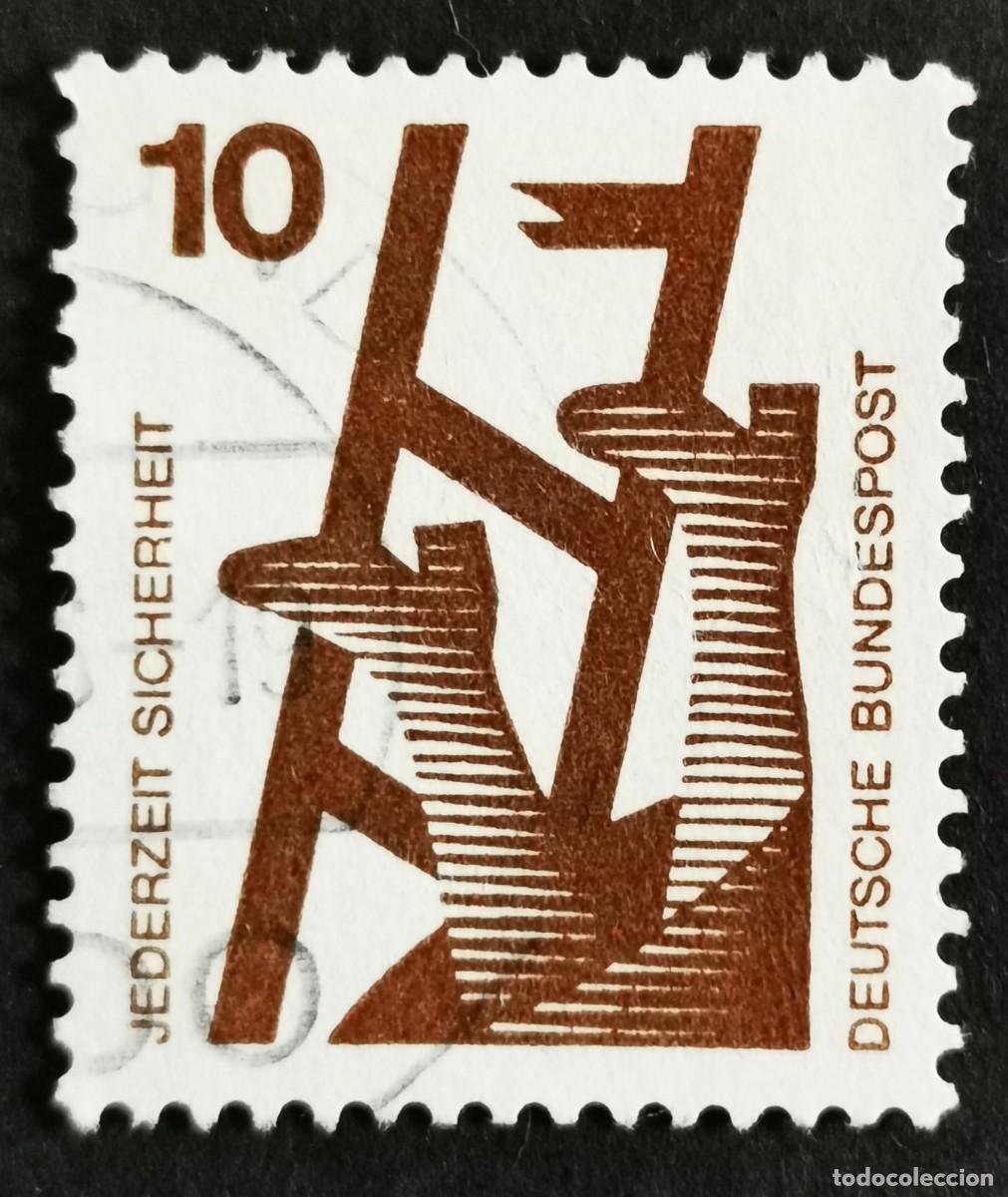 Sellos: Sello Alemania R.Federal 1972,Prevenci&oacute;n accidentes:Ca&iacute;da desde una escalera, 10 Pf. Michel: DE 695A