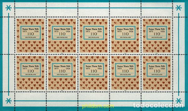 Sellos: 10279 MNH ALEMANIA FEDERAL 2000 125 ANIVERSARIO DEL NACIMIENTO DE RAINER MARIA RILKE