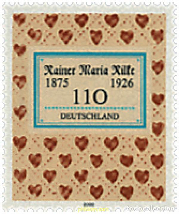 Sellos: 64617 MNH ALEMANIA FEDERAL 2000 125 ANIVERSARIO DEL NACIMIENTO DE RAINER MARIA RILKE