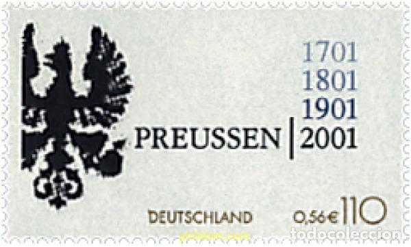 Sellos: 63534 MNH ALEMANIA FEDERAL 2001 300 ANIVERSARIO DE LA CREACION DE PRUSIA