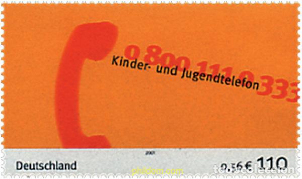 Sellos: 63848 MNH ALEMANIA FEDERAL 2001 NUMERO DE TELEFONO PARA NI&Ntilde;OS Y ADOLESCENTES