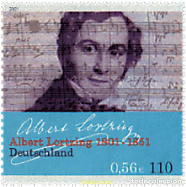 Sellos: 63847 MNH ALEMANIA FEDERAL 2001 200 ANIVERSARIO DEL NACIMIENTO DEL COMPOSITOR ALBERT LORTZING