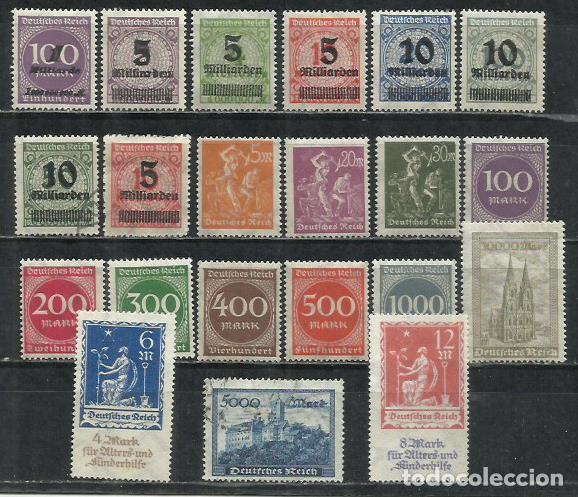 Sellos: R378Q-LOTE SELLOS ALEMANIA A&Ntilde;OS 20S Rep&uacute;blica de Weimar BUENA CALIDAD.