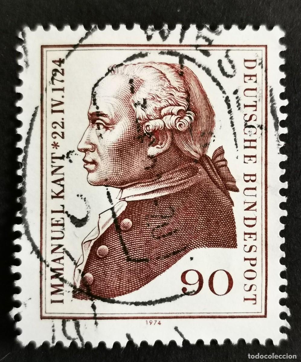 Sellos: Sello Alemania R. Federal 1974, 250 aniversario nacimiento Immanuel Kant , 90 Pf. Michel: DE 806