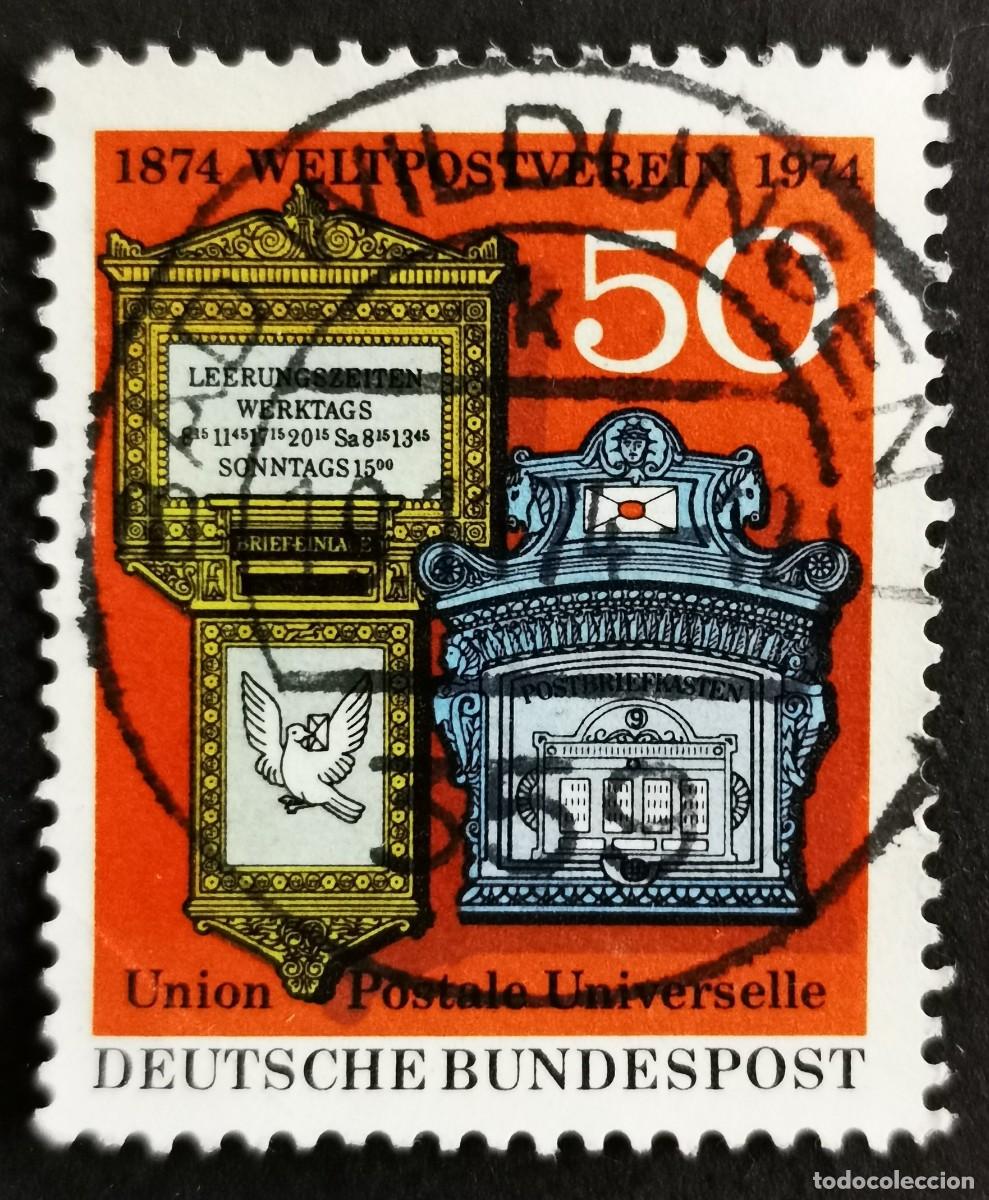 Sellos: Sello Alemania R. Federal 1974, Buzones suizos y alemanes del siglo XIX, 50 Pf. Michel: DE 825