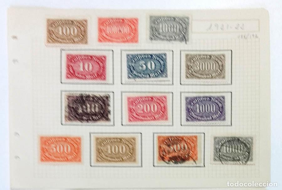 Sellos: Alemania, 13 sellos n&uacute;meros, 1921-1922, nuevos y usados con charnela
