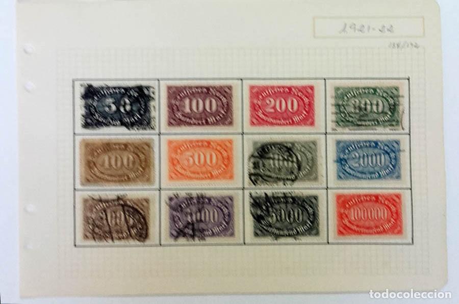 Sellos: Alemania, 12 sellos n&uacute;meros, 1921-1922, nuevos y usados con charnela