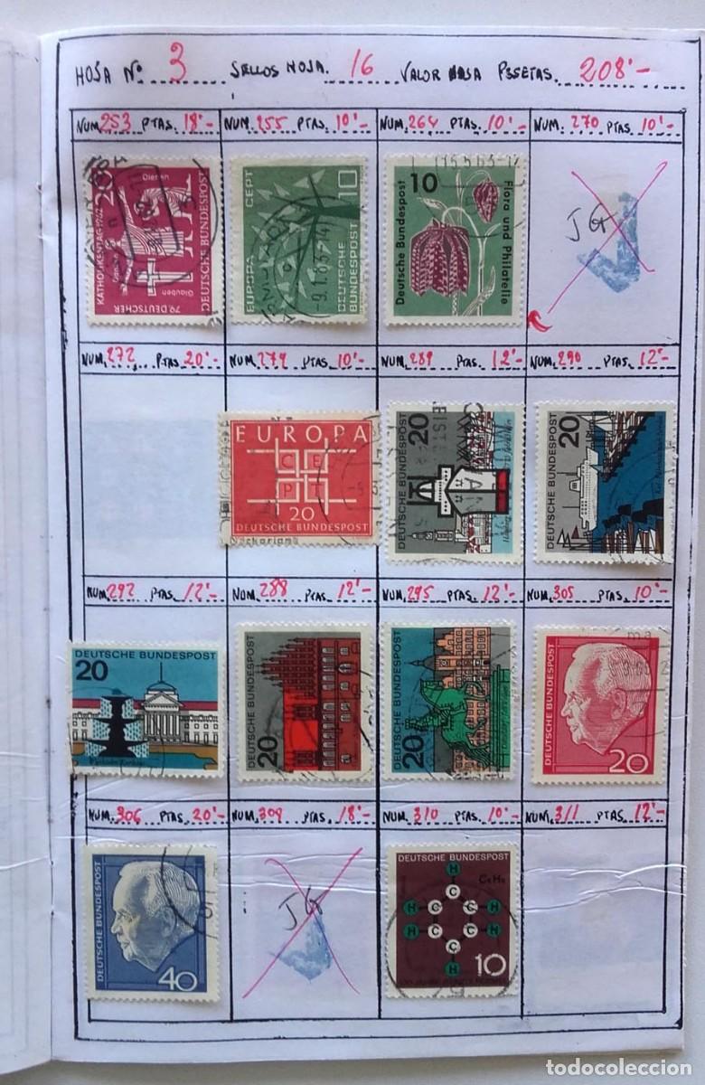 Sellos: Alemania 12 sellos en p&aacute;gina de &aacute;lbum
