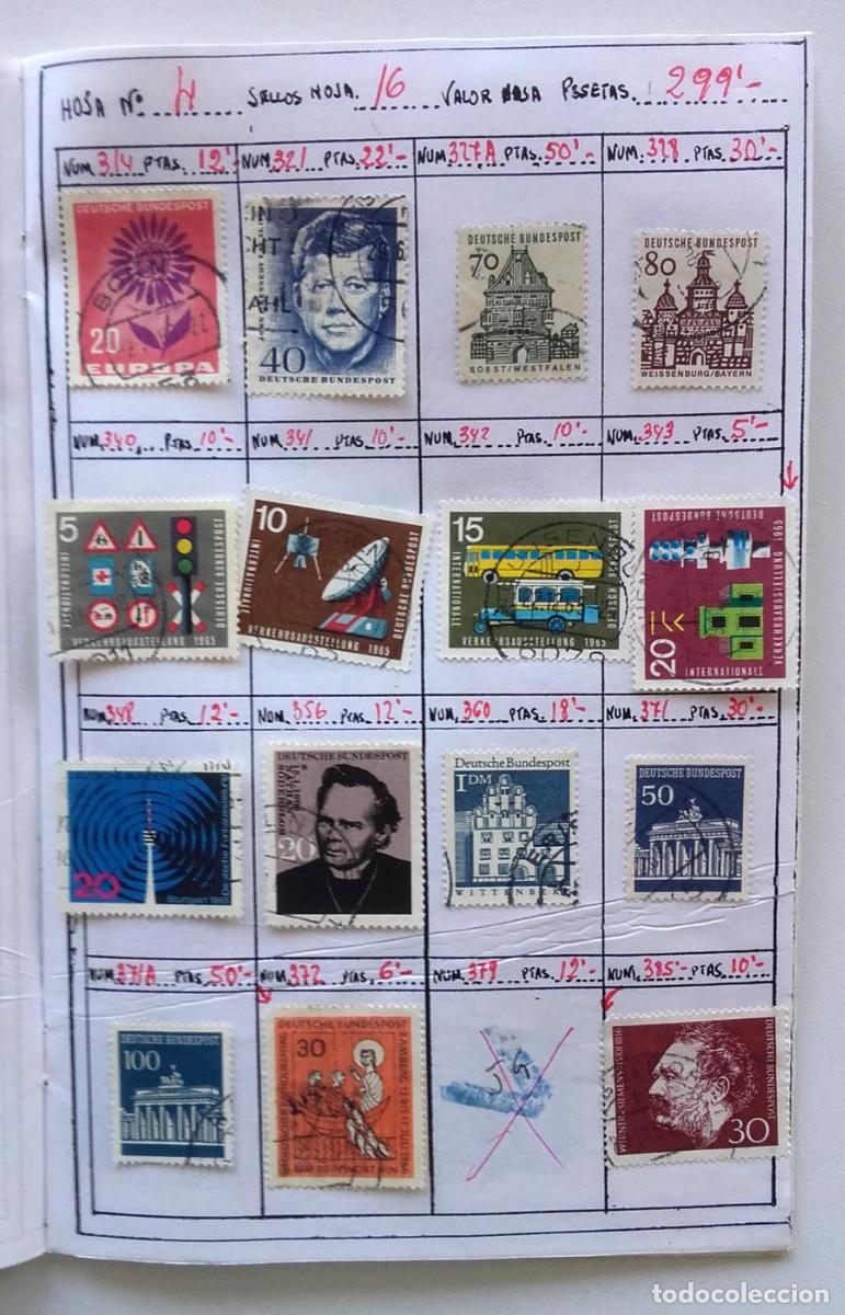 Sellos: Alemania 15 sellos en p&aacute;gina de &aacute;lbum