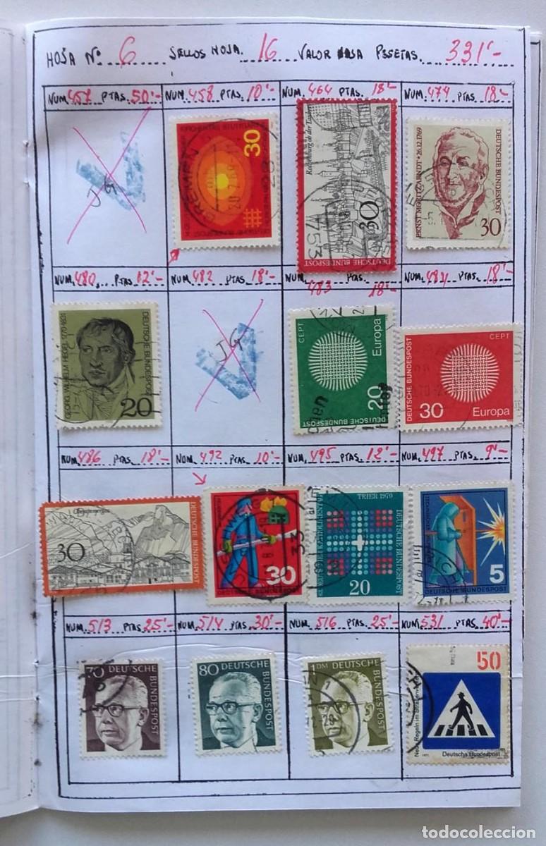 Sellos: Alemania 14 sellos en p&aacute;gina de &aacute;lbum