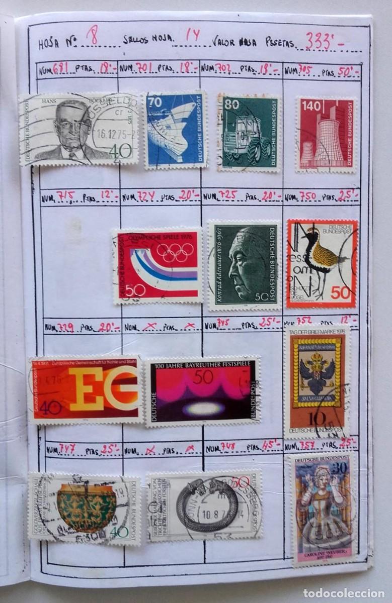 Sellos: Alemania 13 sellos en p&aacute;gina de &aacute;lbum