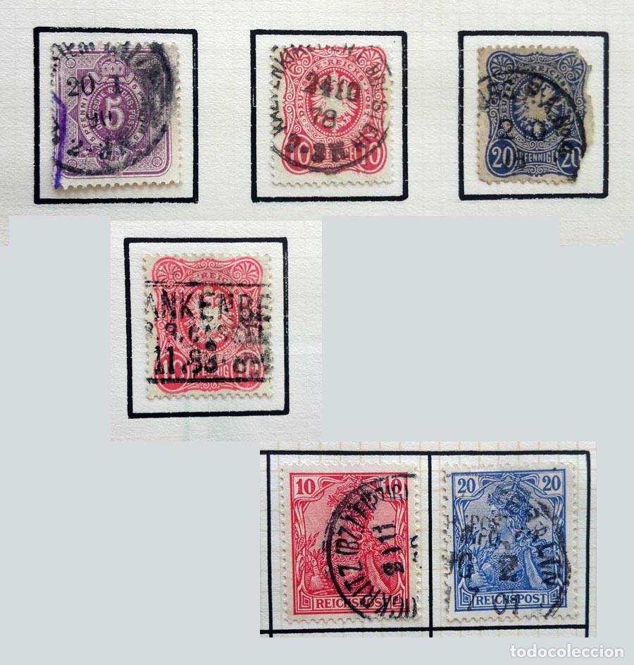 Sellos: Alemania 3 p&aacute;ginas de Album con sellos 1875-1900