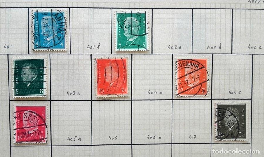 Sellos: Alemania 7 sellos en p&aacute;gina de Album 1929-1932