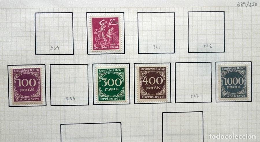 Sellos: Alemania 5 sellos en p&aacute;gina de Album 1923