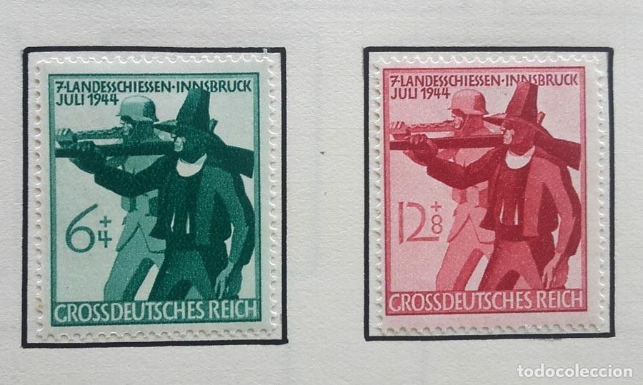 Sellos: Alemania 2 sellos de 1945 Tiroler Landessch&uuml;tzen