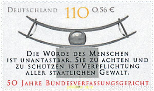 Sellos: 81019 MNH ALEMANIA FEDERAL 2001 50 ANIVERSARIO DE LA CORTE FEDERAL CONSTITUCIONAL