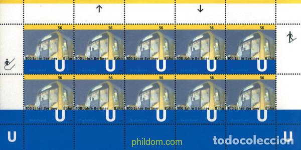 Sellos: 12177 MNH ALEMANIA FEDERAL 2002 CENTENARIO DEL METRO DE BERLIN